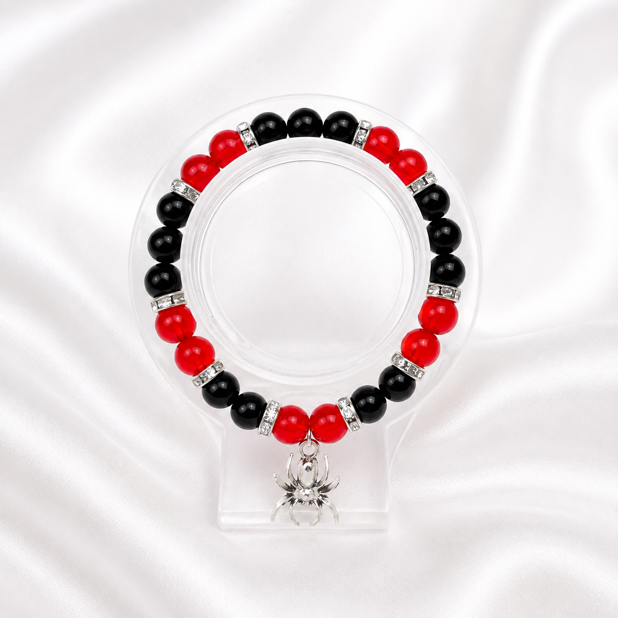 Red & Black Spider-Inspired Bracelet