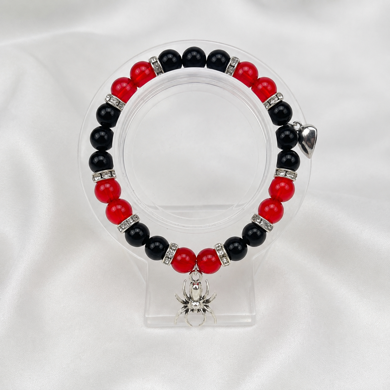 Red & Blue × Red & Black Magnetic Matching Bracelet Set