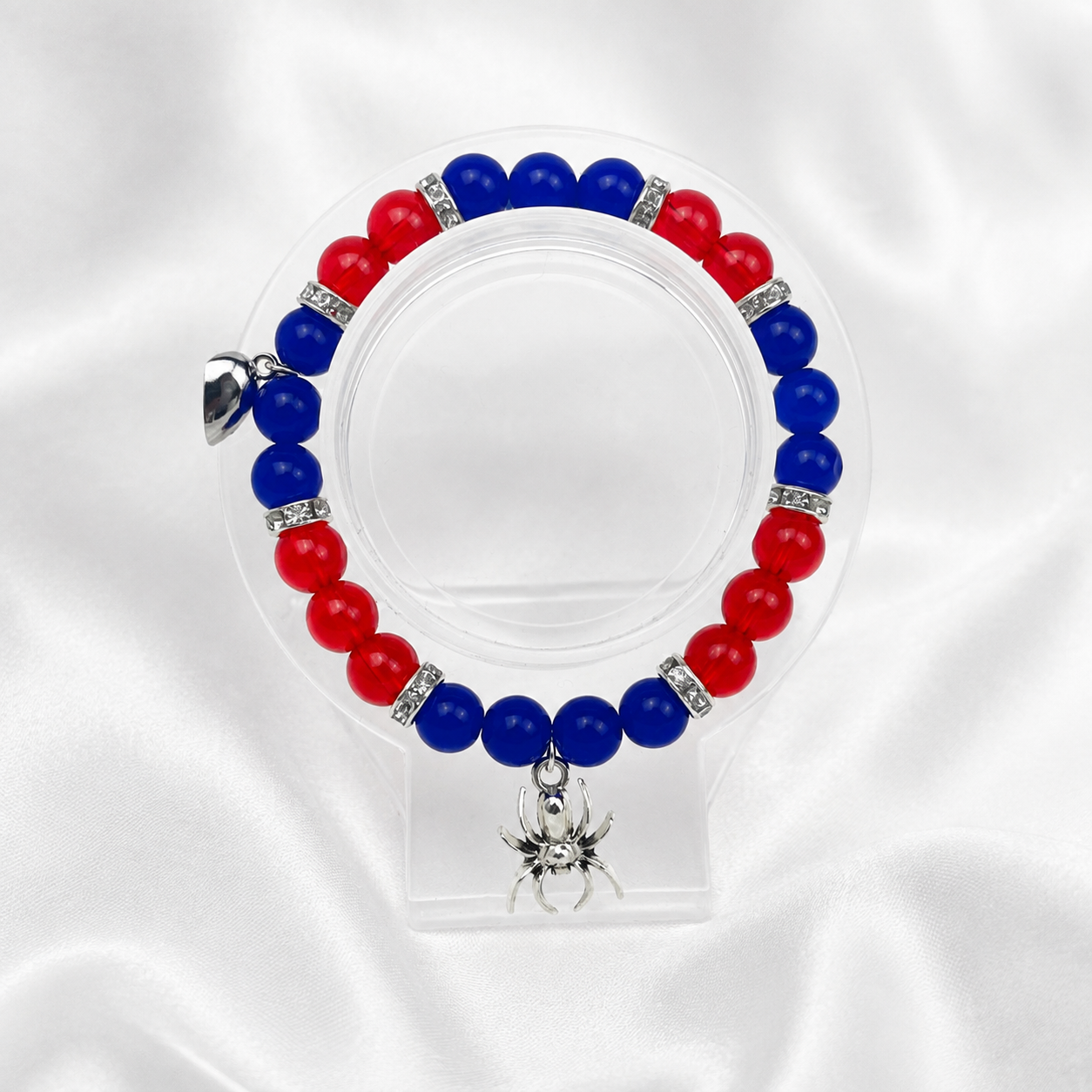 Red & Blue × Red & Black Magnetic Matching Bracelet Set